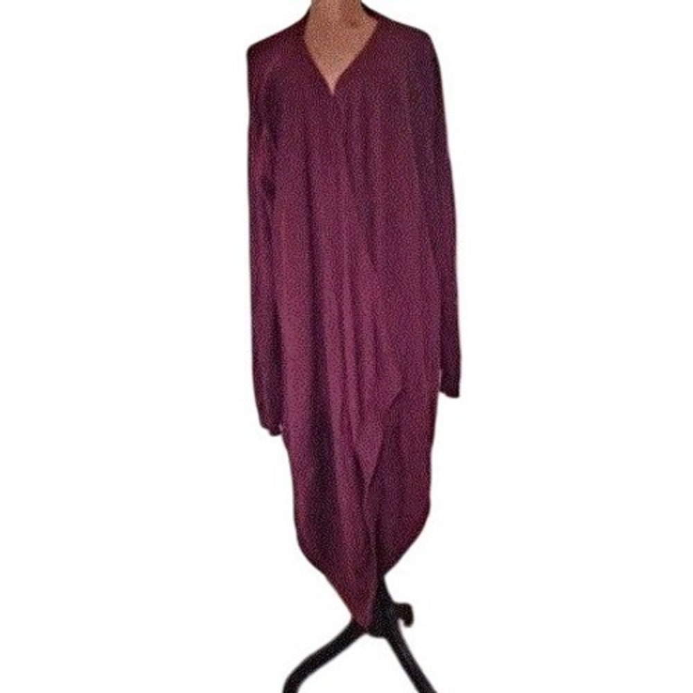Banana Republic XL Burgundy Wine Open Front Cardigan Sweater Knit Pockets Preppy